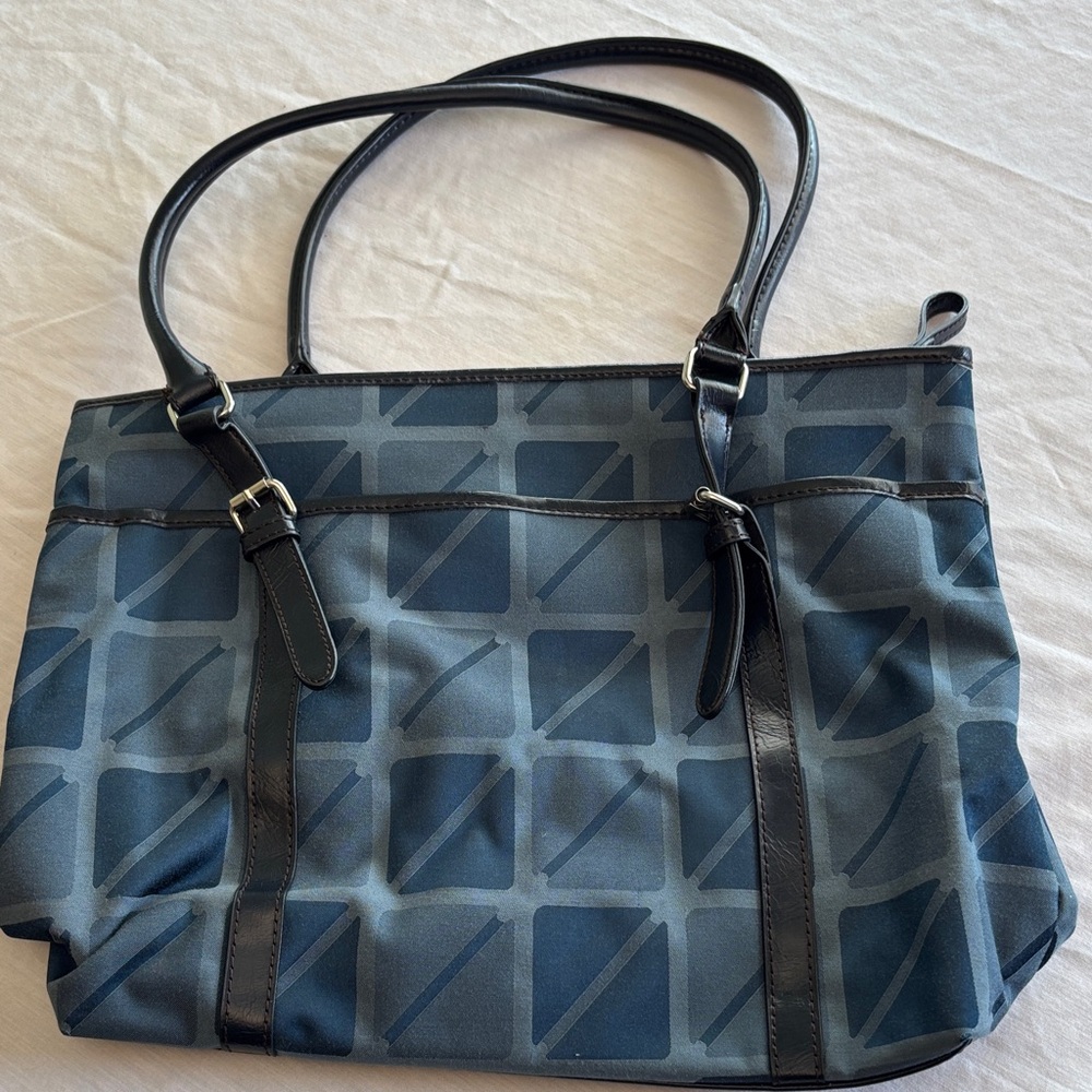 Nine & Co. Navy Geometric Shoulder Bag